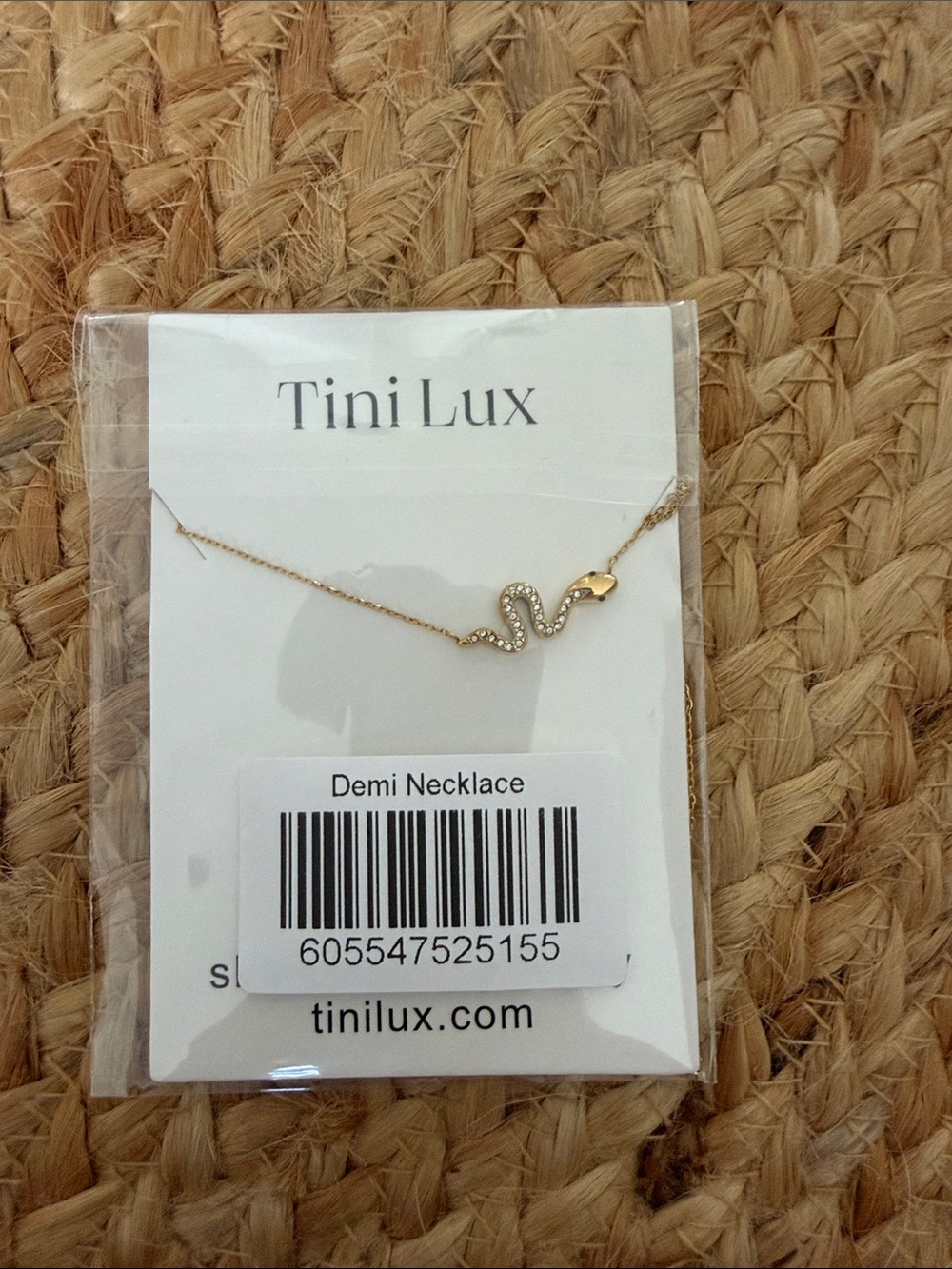 Tini lux Gold Snake Demi Necklace